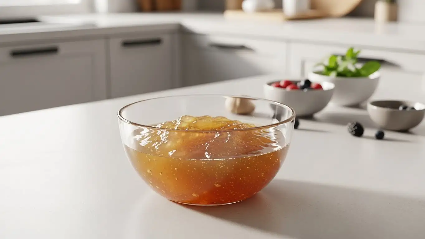 gélatine pour maigrir préparée nature dans un bol en verre